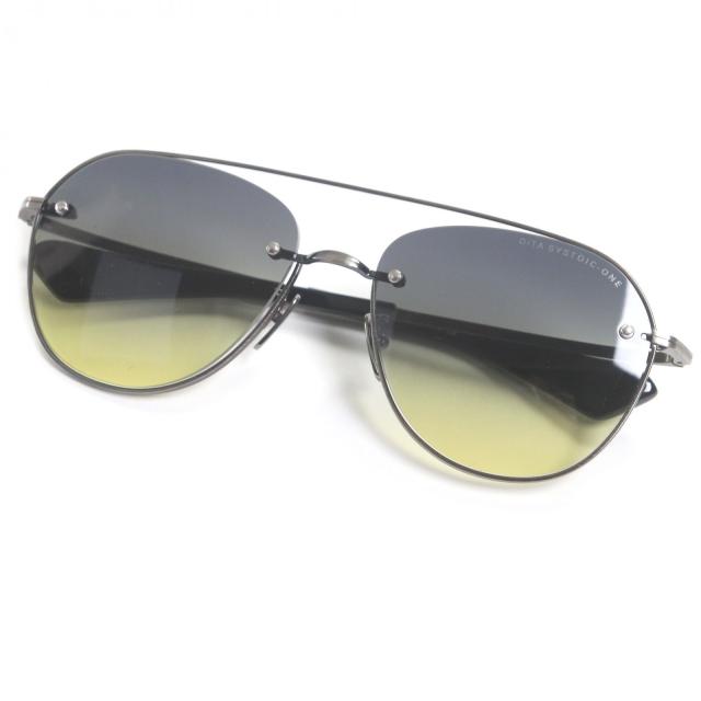 極美品□DITA ディータ DTS175 SYSTOIC-ONE ツーブリッジ サングラス ガンメタリック 59□18-145 デモレンズ 日本製