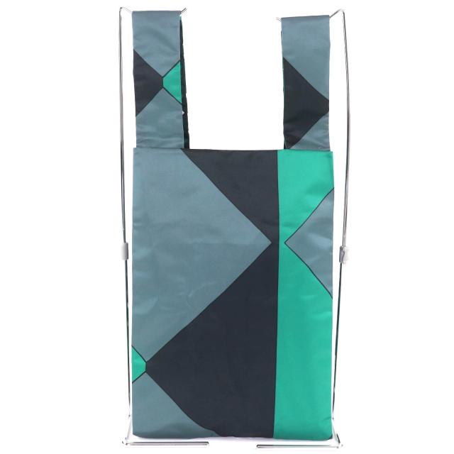 極美品◇MARNI PORTER マルニ ポーター レザーロゴパッチ付き チェック柄 ナイロン トートバッグ グリーン マルチ 日本製 レディース_1