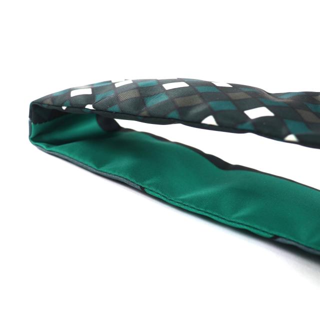 極美品◇MARNI PORTER マルニ ポーター レザーロゴパッチ付き チェック柄 ナイロン トートバッグ グリーン マルチ 日本製 レディース_5