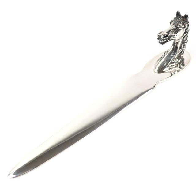 美品△HERMES エルメス ホース 馬 レターオープナー ペーパーナイフ 雑貨 シルバー フランス製 メンズ オススメ◎