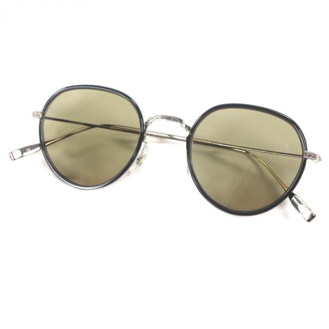 極美品▼EYEVAN アイヴァン EPITOME エピトム ボストンシェイプ アイウェア サングラス ブラック 48□23-145 デモレンズ 日本製 メンズ