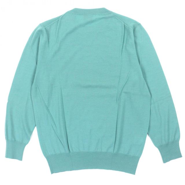 極美品▼HERMES エルメス カシミヤ100% クルーネック ロングスリーブ ニットセーター エメラルドグリーン XS イタリア製 メンズ_2