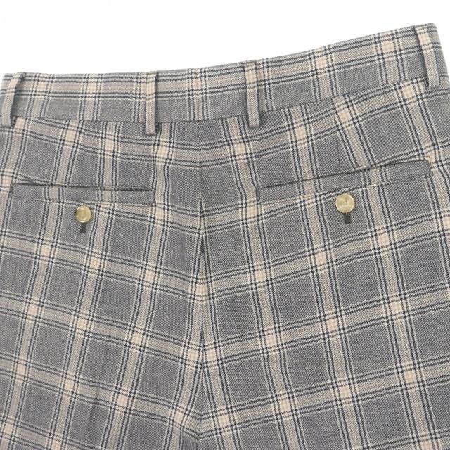未使用品▼GUCCI グッチ 22AW 690519 リネン ウール チェック柄 ハーフパンツ ショートパンツ グレー 46 イタリア製 正規品 メンズ_3
