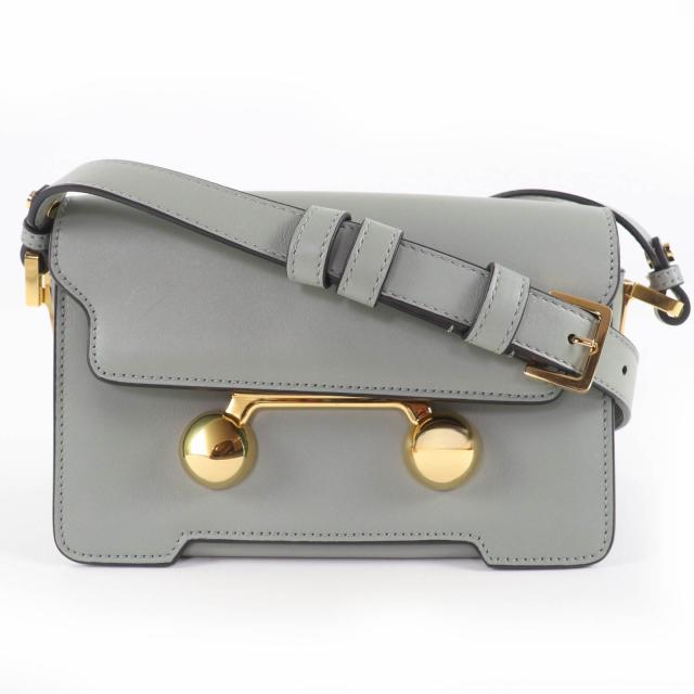 極美品☆MARNI マルニ SBMP0193U0 TRUNKAROO レザー ミニ ショルダーバッグ グリーン系 ゴールド金具 保存袋付き イタリア製 レディース