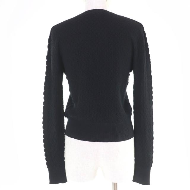 極美品☆CHANEL シャネル P75335K10778 カシミヤ ココマーク 長袖 ニット トップス ブラック 38 イタリア製 正規品 レディース_2
