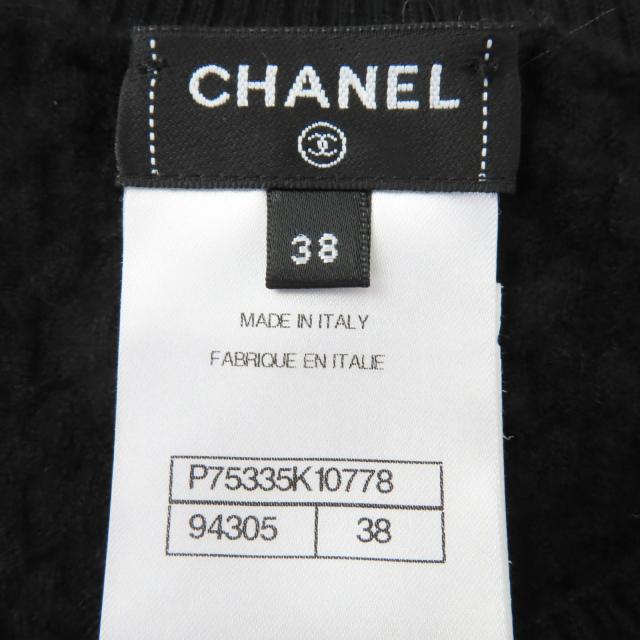 極美品☆CHANEL シャネル P75335K10778 カシミヤ ココマーク 長袖 ニット トップス ブラック 38 イタリア製 正規品 レディース_5