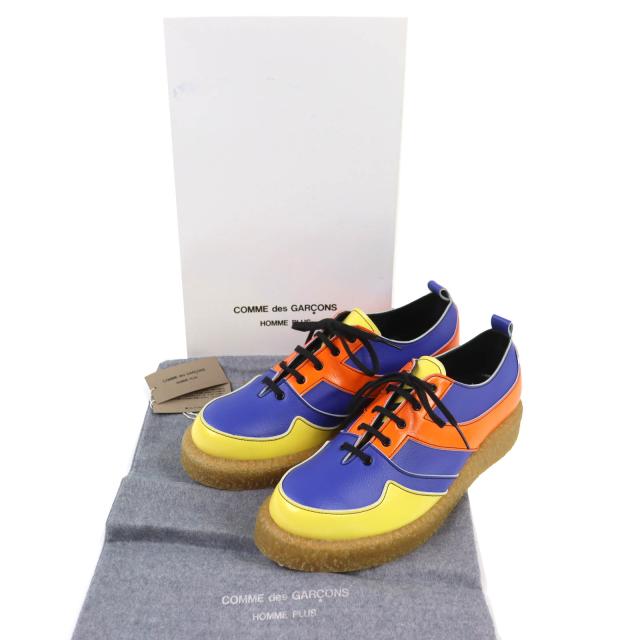 未使用品△COMME des GARCONS HOMME PLUS コムデギャルソンオムプリュス PA-K102 配色 レザースニーカー マルチカラー 24 箱付き 日本製_1