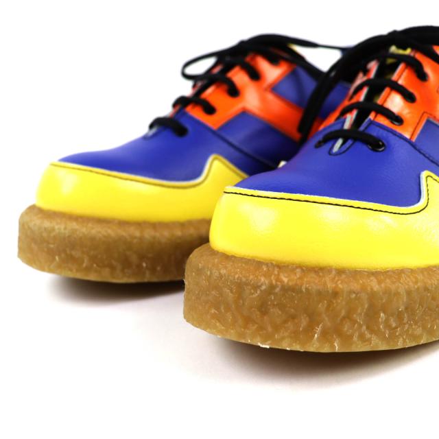未使用品△COMME des GARCONS HOMME PLUS コムデギャルソンオムプリュス PA-K102 配色 レザースニーカー マルチカラー 24 箱付き 日本製_6
