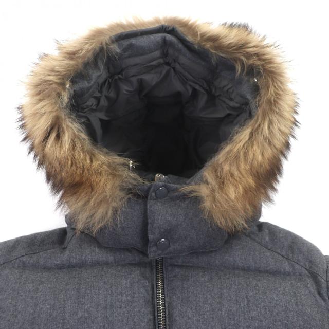 美品▼MONCLER モンクレール 19-20AW ALLEMAND レザーロゴワッペン付き フーデッド マーモットファー WZIPUP ダウンジャケット 1　正規品_1