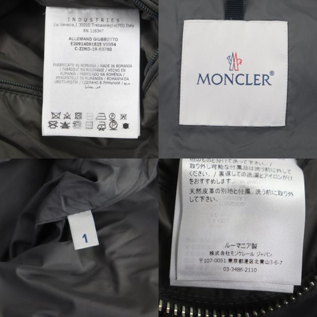 美品▼MONCLER モンクレール 19-20AW ALLEMAND レザーロゴワッペン付き フーデッド マーモットファー WZIPUP ダウンジャケット 1　正規品_8
