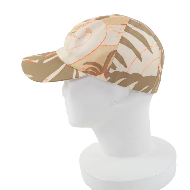 未使用品◇HERMES エルメス Davis Jungle Love シルク100％ セリエボタン付き キャップ 帽子 ブラウン系 59 フランス製 レディース_2