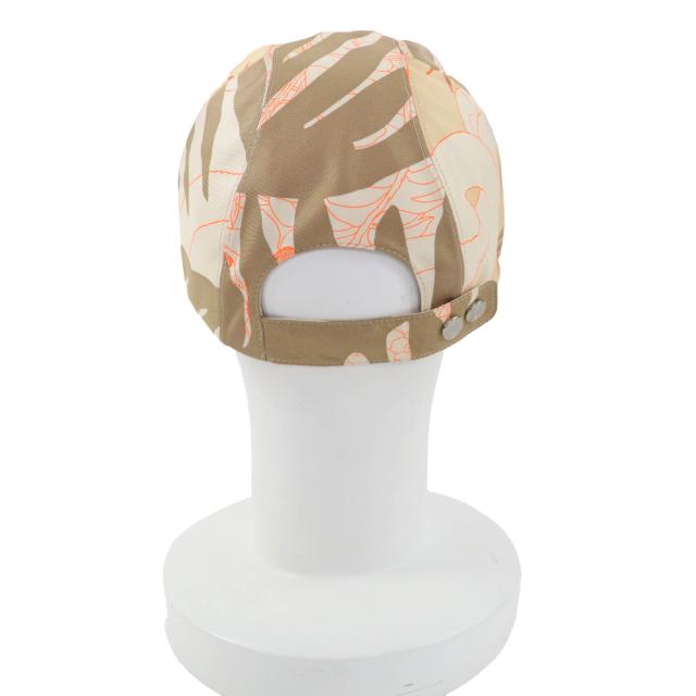 未使用品◇HERMES エルメス Davis Jungle Love シルク100％ セリエボタン付き キャップ 帽子 ブラウン系 59 フランス製 レディース_3
