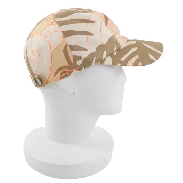 未使用品◇HERMES エルメス Davis Jungle Love シルク100％ セリエボタン付き キャップ 帽子 ブラウン系 59 フランス製 レディース_4