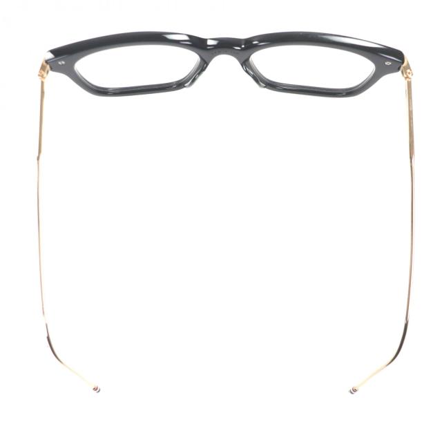 美品▼THOM BROWNE トムブラウン TB-701-A スクエアフロント メガネ 眼鏡 アイウェア ブラック ゴールド 49□19-150 度入 日本製 メンズ_5