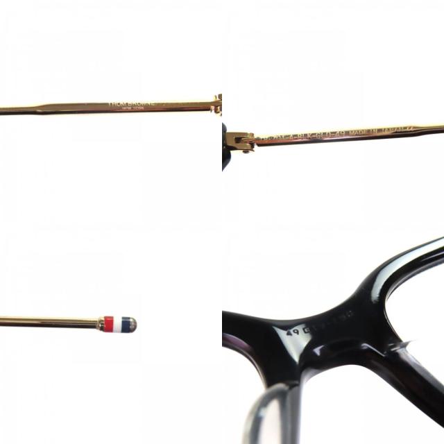 美品▼THOM BROWNE トムブラウン TB-701-A スクエアフロント メガネ 眼鏡 アイウェア ブラック ゴールド 49□19-150 度入 日本製 メンズ_9