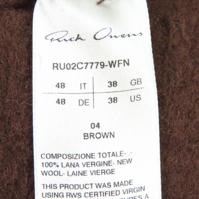 美品△Rick Owens リックオウエンス 23AW RU02C7779-WFN VERGINE WOOL JACKET バージンウール100% ジャケット ブラウン 48 正規品 メンズ_5