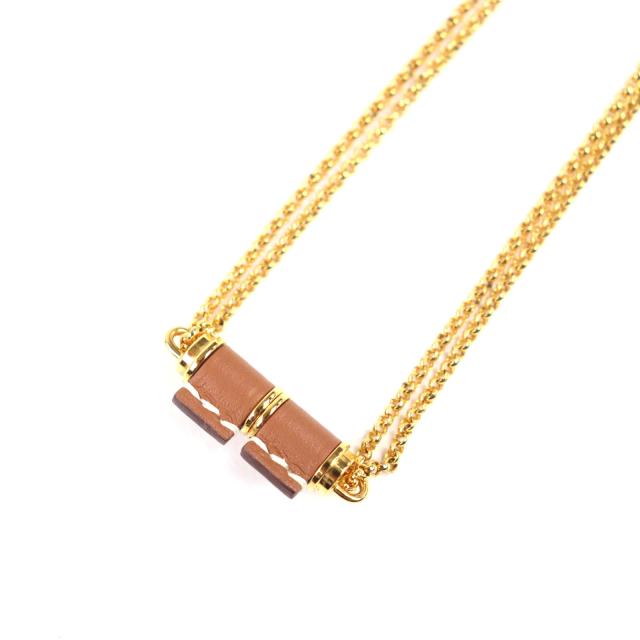 未使用品◇HERMES エルメス シャルニエールPM ヴォースイフト セリエ ゴールド金具 ネックレス ブラウン 箱・保存袋付き 仏製 レディース_3