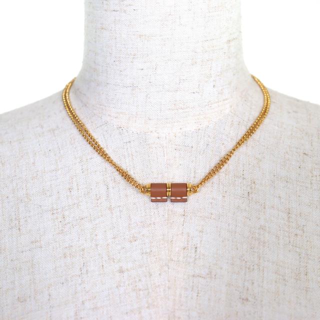 未使用品◇HERMES エルメス シャルニエールPM ヴォースイフト セリエ ゴールド金具 ネックレス ブラウン 箱・保存袋付き 仏製 レディース_2
