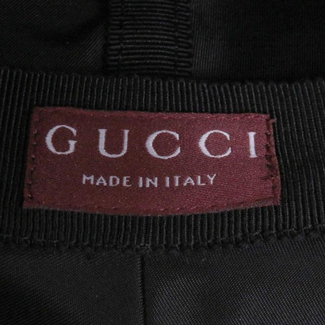 未使用品□GUCCI グッチ 813534 エンボスロゴ シェリーライン バケットハット 帽子 ブラック イタリア製 正規品 XL メンズ レディース_7