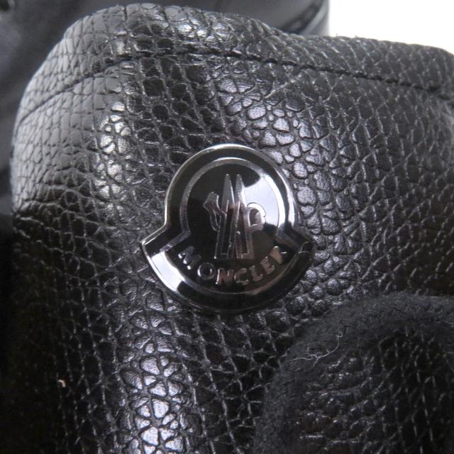 未使用品□MONCLER モンクレール レザー ロゴ金具付き レースアップ アンクルブーツ ブラック 43 保存袋付き イタリア製 メンズオススメ_6