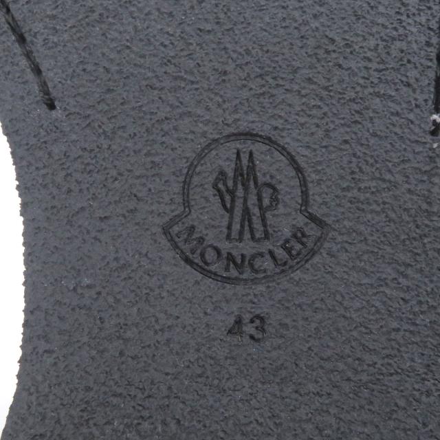 未使用品□MONCLER モンクレール レザー ロゴ金具付き レースアップ アンクルブーツ ブラック 43 保存袋付き イタリア製 メンズオススメ_9