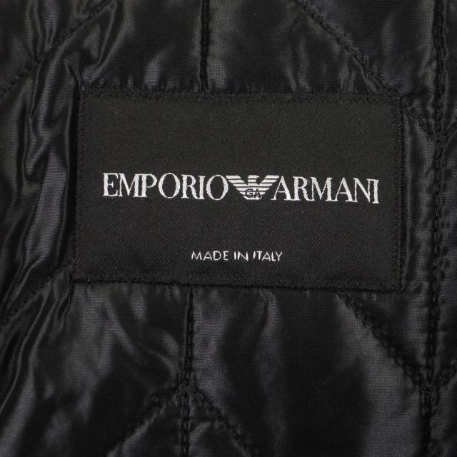 美品▼EMPORIO ARMANI エンポリオ アルマーニ 2020年製 91B530 ウール100% 黒タグ チェック柄 フーデッド ZIPUP 中綿コート 50 正規品_6
