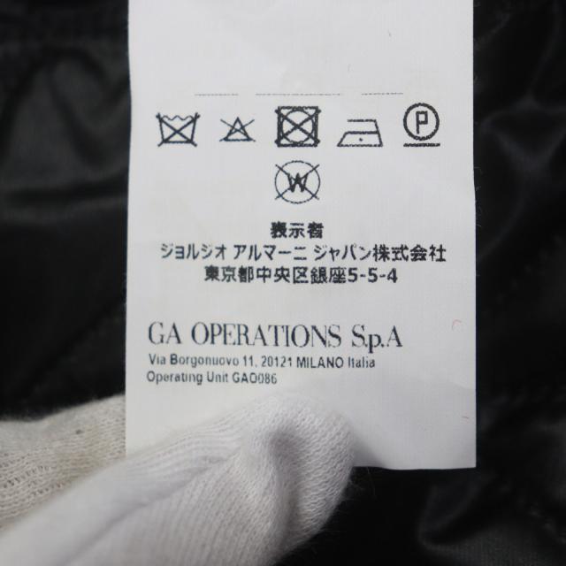 美品▼EMPORIO ARMANI エンポリオ アルマーニ 2020年製 91B530 ウール100% 黒タグ チェック柄 フーデッド ZIPUP 中綿コート 50 正規品_9