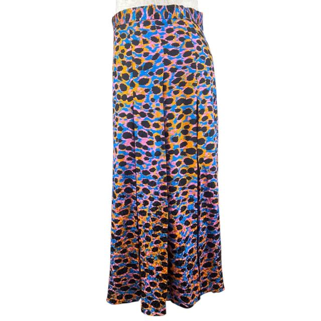未使用品▲Christian Dior クリスチャンディオール 221J65A7609 シルク100% ヒョウ柄 スカート マルチカラー 40 イタリア製 正規品_1