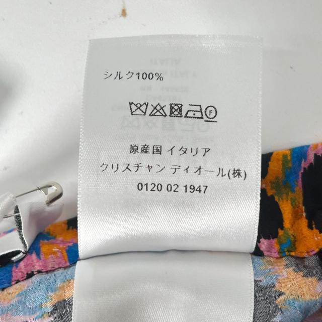 未使用品▲Christian Dior クリスチャンディオール 221J65A7609 シルク100% ヒョウ柄 スカート マルチカラー 40 イタリア製 正規品_5