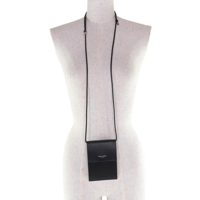 未使用品◇SAINT LAURENT PARIS サンローランパリ 802728 レザー ショルダーポーチ/バッグ ブラック 箱・保存袋付 イタリア製 レディース_3