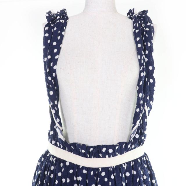 極美品☆tricot COMME des GARCONS トリココムデギャルソン TG-S018 ドット ジャンパースカート サロペットワンピース ネイビー M 正規品_3