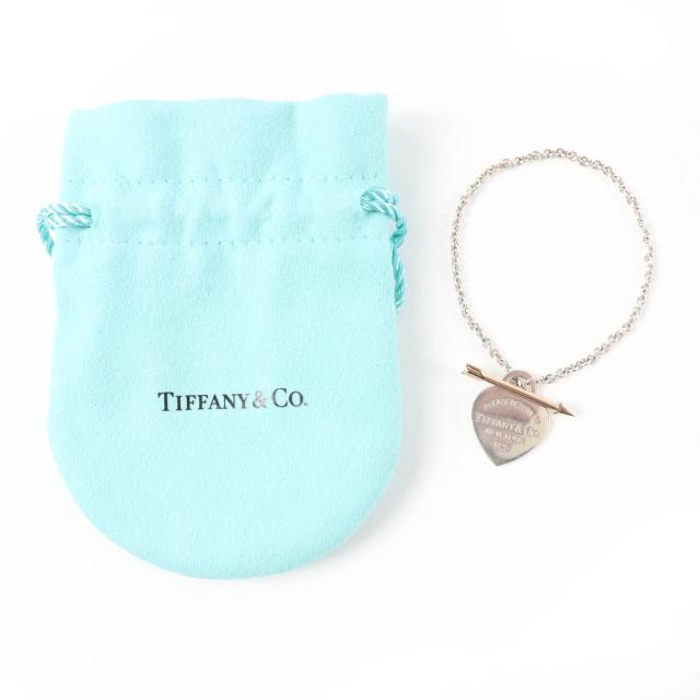 美品☆TIFFANY&Co. ティファニー リターン トゥ ティファニー ラブストラック ハート タグ ブレスレット AG925 AU750 コンビ 重量4.8g_1