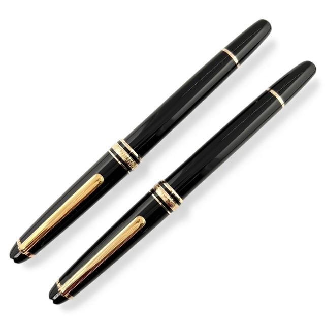 極美品▲MONTBLANC モンブラン マイスターシュテュック クラシック ペン先14K EF・Fニブ 2本セット 万年筆 ブラック 箱・ケース付 メンズ_2