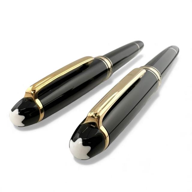 極美品▲MONTBLANC モンブラン マイスターシュテュック クラシック ペン先14K EF・Fニブ 2本セット 万年筆 ブラック 箱・ケース付 メンズ_4