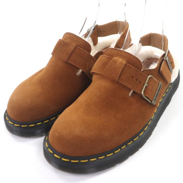極美品▼Dr.Martens ドクターマーチン JORGE SHEARLING MULE スウェードレザー サンダル ブラウン 7 イングランド製 メンズ