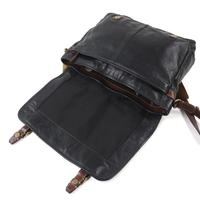 美品△COACH コーチ 70386 HARRISON LEATHER MEDIUM MESSENGER ハリソンレザーミディアムメッセンジャー ショルダーバッグ ブラック 袋付_4