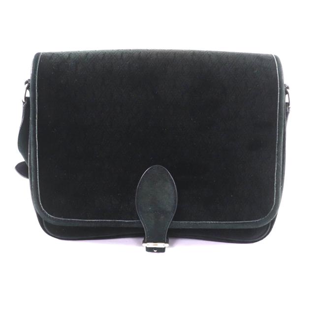 美品★SAINT LAURENT PARIS サンローランパリ MAL688253 YSLモノグラム ベルベット ショルダーバッグ ブラック シルバー金具 イタリア製