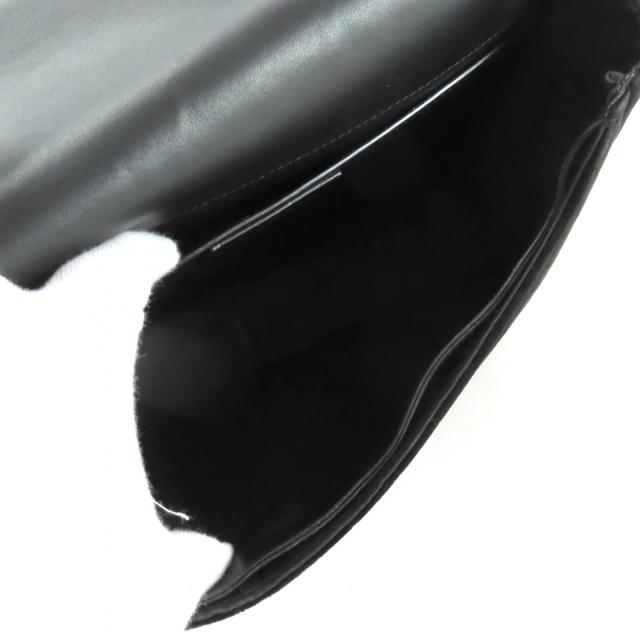 美品★SAINT LAURENT PARIS サンローランパリ MAL688253 YSLモノグラム ベルベット ショルダーバッグ ブラック シルバー金具 イタリア製_4
