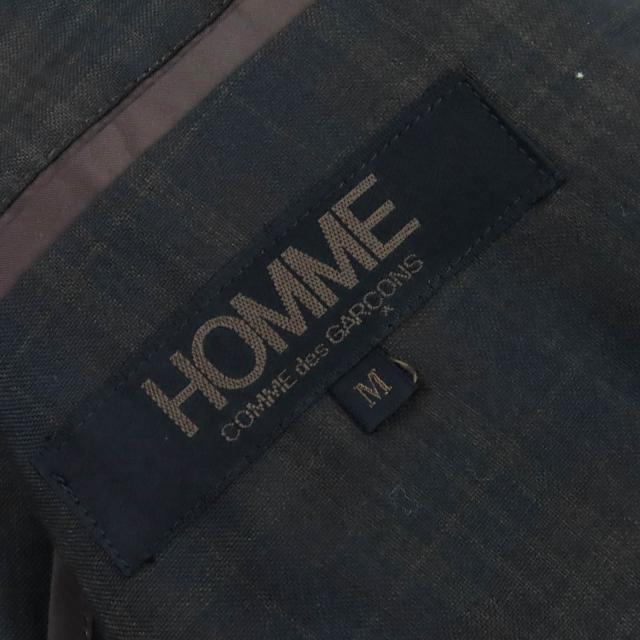 極美品△COMME des GARCONS HOMME コムデギャルソンオム ヴィンテージ HJ-11006 80s デカオム チェック柄 テーラードジャケット M 正規品_5