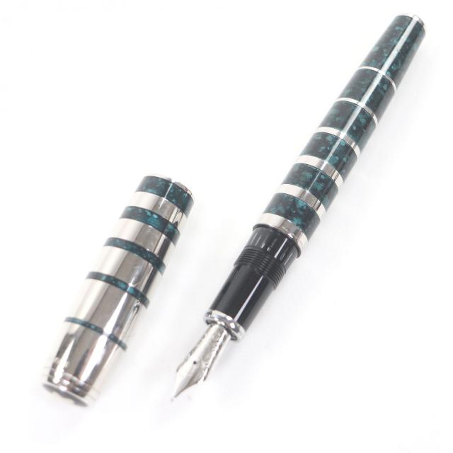 良品□MONTBLANC モンブラン 作家シリーズ 2008 ジョージ･バーナード･ショー ペン先18K Mニブ ストライプ キャップ式 万年筆 ドイツ製_1