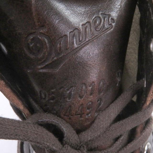 良品□Danner ダナー D511010 ロゴ型押し コードバン レースアップ アンクルブーツ タンカーブーツ レザーブーツ ブラウン 7 箱付 メンズ
