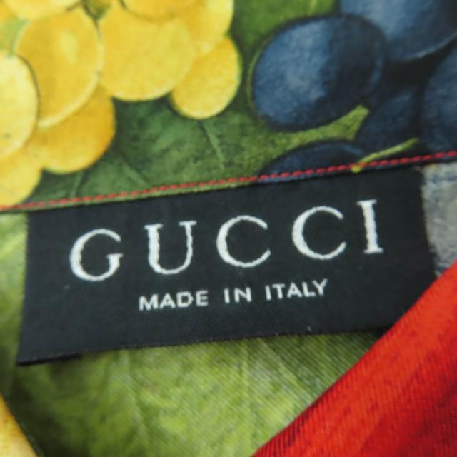 極美品☆GUCCI グッチ シルク100％ トムフォード期 フルーツ総柄デザイン