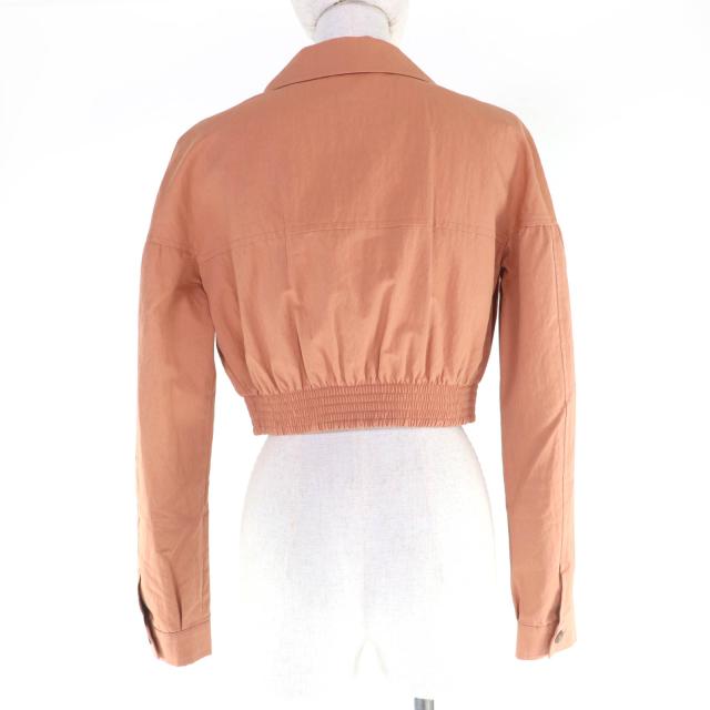 極美品☆JIL SANDER NAVY  ジルサンダーネイビー JDK553AJK03281 コットン クロップド ジャケット ライトブラウン 34 正規品 レディース_2