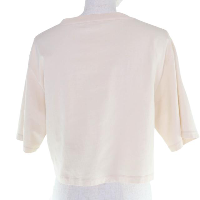 美品☆CELINE セリーヌ 2X761671Q コットン100％ ロゴ入り クロップド丈 半袖Ｔシャツ ベージュ XS イタリア製 正規品 レディース_2
