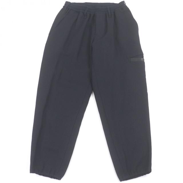 美品□Yohji Yamamoto ヨウジヤマモト HR-P03-141 REGULATION 一部レザー使い S-WリブラップPパンツ パンツ ネイビー 1 日本製 正規品