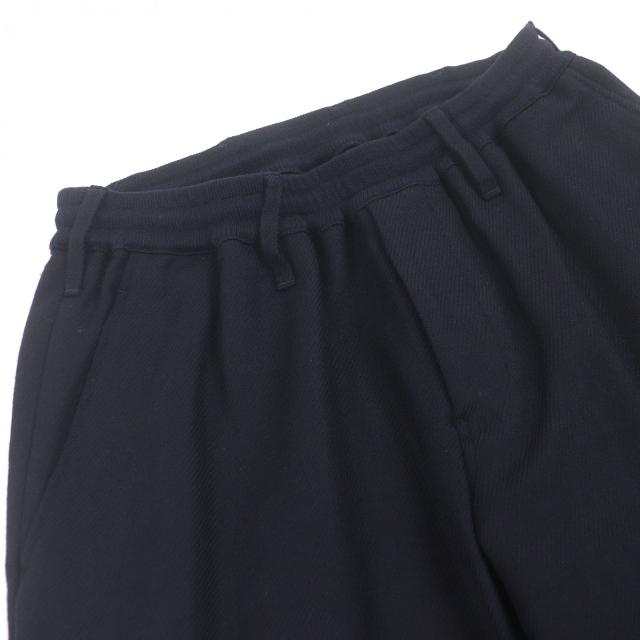 美品□Yohji Yamamoto ヨウジヤマモト HR-P03-141 REGULATION 一部レザー使い S-WリブラップPパンツ パンツ ネイビー 1 日本製 正規品_2