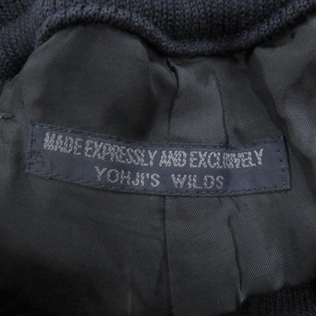 美品□Yohji Yamamoto ヨウジヤマモト HR-P03-141 REGULATION 一部レザー使い S-WリブラップPパンツ パンツ ネイビー 1 日本製 正規品_5