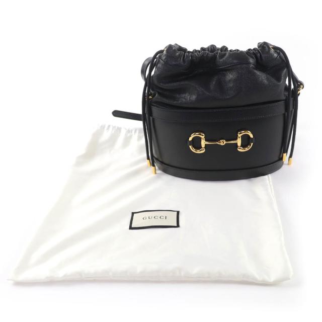 極美品☆GUCCI グッチ 602118 ホースビット レザー バケット バッグ 