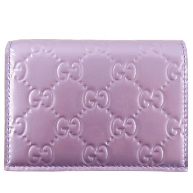 未使用品◇GUCCI グッチ 847207 パテントレザー GGエンブレム スモールウォレット 二つ折り財布 メタリックパープル 現行品