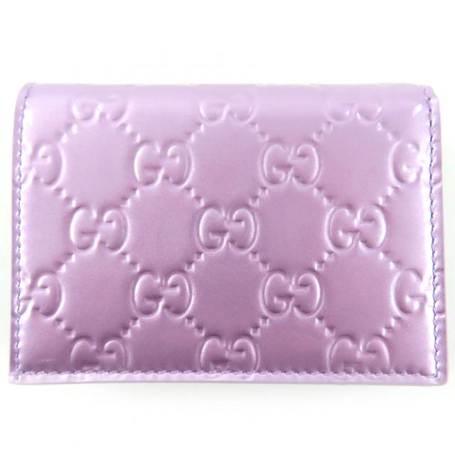 未使用品◇GUCCI グッチ 847207 パテントレザー GGエンブレム スモールウォレット 二つ折り財布 メタリックパープル 現行品_2